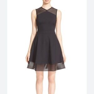 Ted Baker Eleese Mesh Detail Skater Dress - Size 0